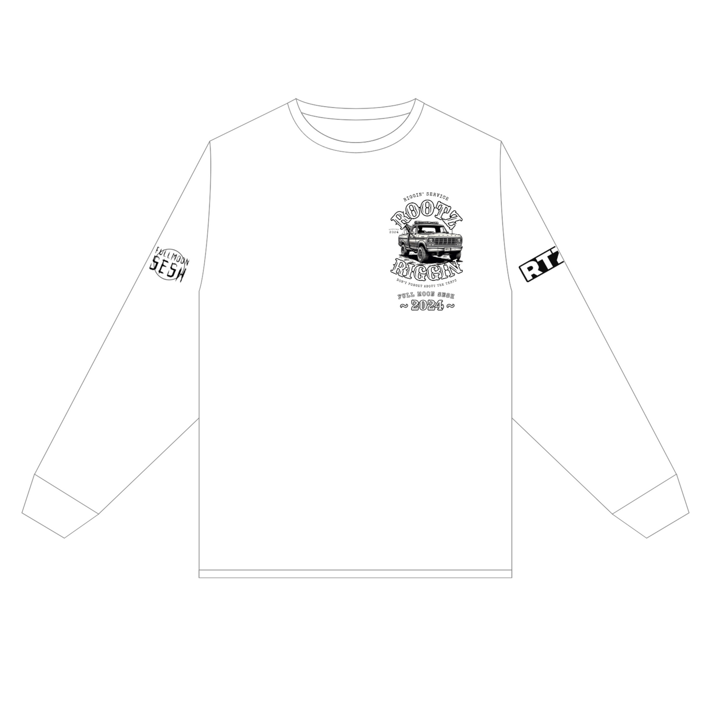 ROOTZ RIGGIN LONG SLEEVE T SHIRT (WHITE)