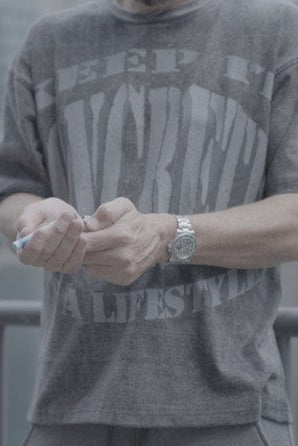 KEEP IT CONCRETE ACID GREY T SHIRT