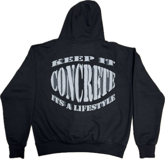 KEEP IT CONCRETE BLACK HOODY